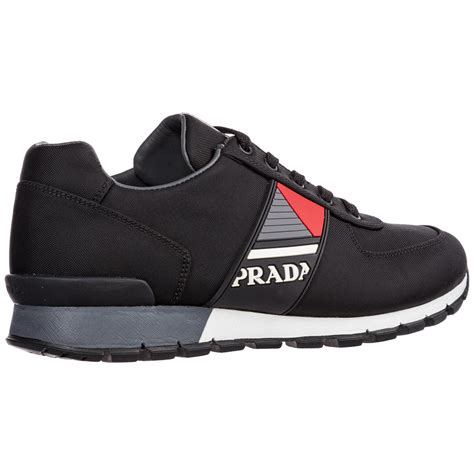 prada black sneakers men|prada men's sneakers outlet.